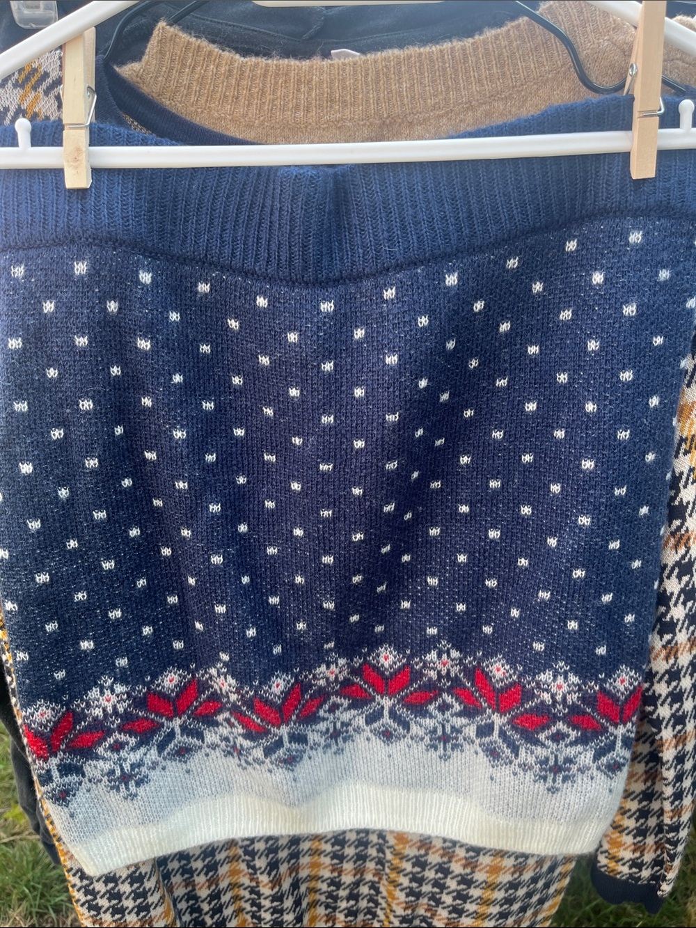 ASOS Navy Mini Skirt with Red Fair Isle Detail